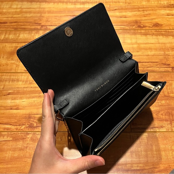 Tory Burcn robinson wallet on chain black gold - Picture 4 of 6